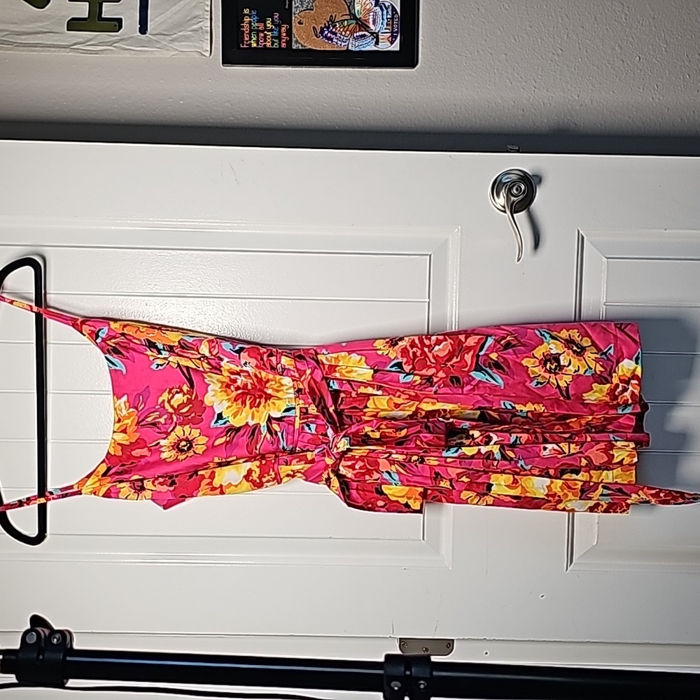 Isaac Mizrahi sz 12 pink/red floral dress